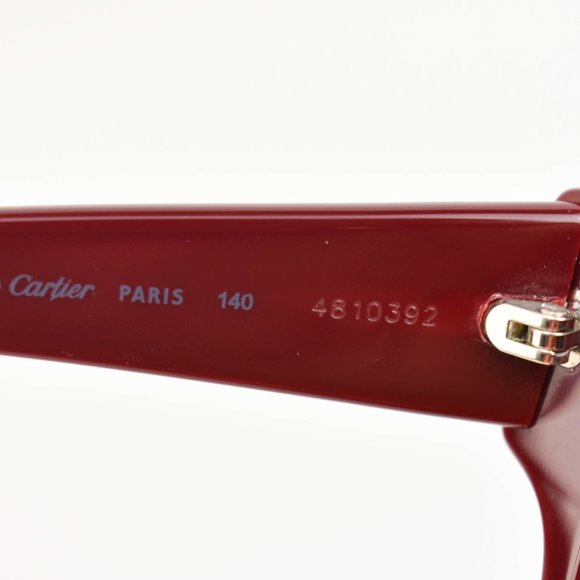 CARTIER Burgundy/Red & Double C Logo Sunglasses nm - Picture 10 of 10